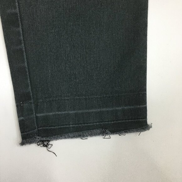 LAFAYETTE 148 New York Green/Gray MERCER Released Hem 5 Pocket Logo Button Jeans - Picture 7 of 10